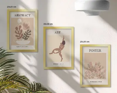 Keretezett triptichon Henri Matisse stílusú absztrakt kompozíciókkal