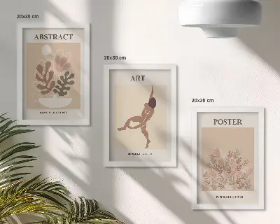 Keretezett triptichon Henri Matisse stílusú absztrakt kompozíciókkal