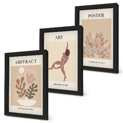 Keretezett triptichon Henri Matisse stílusos absztrakt kompozíciói