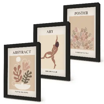 Keretezett triptichon Henri Matisse stílusú absztrakt kompozíciókkal