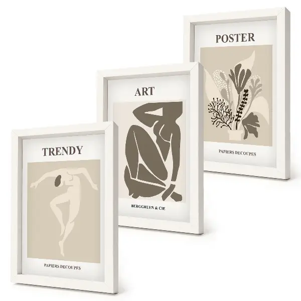 Keretezett triptichon Henri Matisse Emberalakok növényekkel című alkotása