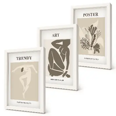 Keretezett triptichon Henri Matisse Emberalakok növényekkel című alkotása