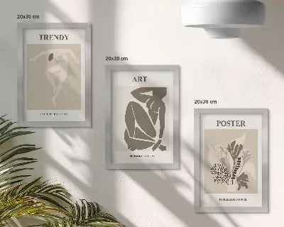 Keretezett triptichon Henri Matisse Emberalakok növényekkel című alkotása