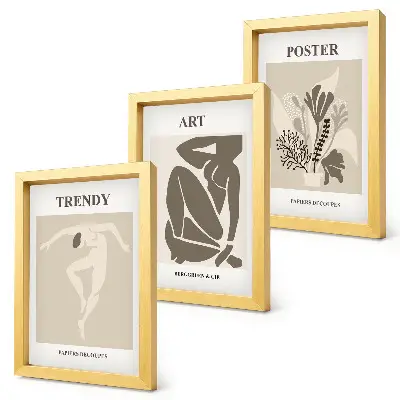 Keretezett triptichon Henri Matisse Emberalakok növényekkel című alkotása
