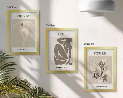 Keretezett triptichon Henri Matisse Emberalakok növényekkel című alkotása