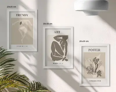 Keretezett triptichon Henri Matisse Emberalakok növényekkel című alkotása