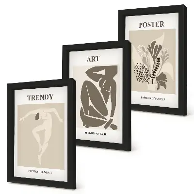 Keretezett triptichon Henri Matisse Emberalakok növényekkel című alkotása