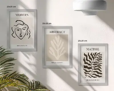 Modern keretezett képszett Henri Matisse arc- és levélillusztrációival