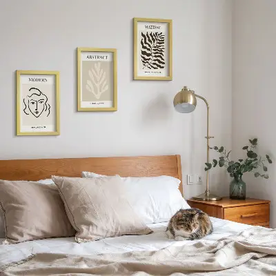 Modern keretezett képszett Henri Matisse arc- és levélillusztrációival