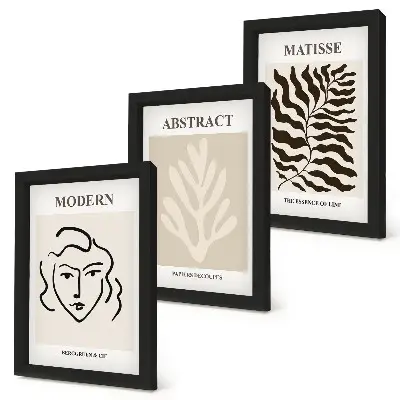 Modern keretezett képszett Henri Matisse arc- és levélillusztrációival