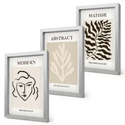 Modern keretezett képszett Henri Matisse arc- és levélillusztrációival