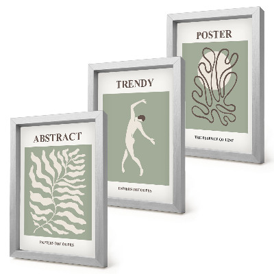 Keretezett triptichon Henri Matisse zöld árnyalatú növényi mintái