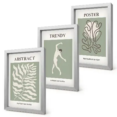 Henri Matisse zöld árnyalatú növényi mintái keretezett triptichon
