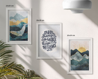 Modern keretezett kép szett Absztrakt hegyi tájak inspiráló felirat