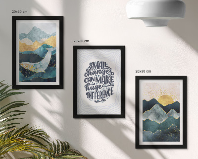 Modern keretezett kép szett Absztrakt hegyi tájak inspiráló felirat