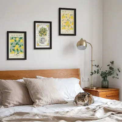 Citrusfa és gyümölcs mintás plakátszett modern keretezett kivitelben