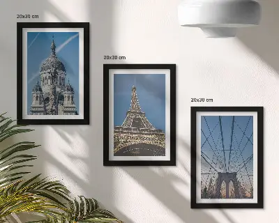 Híres épületek látképe a világ különböző városaiból keretezett triptichon