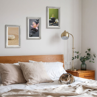 Modern keretezett kép szett Pihentető kőmotívumok a béke és a zen jegyében