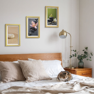 Modern keretezett kép szett Pihentető kőmotívumok a béke és a zen jegyében