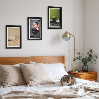 Modern keretezett kép szett Pihentető kőmotívumok a béke és a zen jegyében