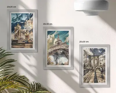Hidak és tornyok európai városokban keretezett triptichon
