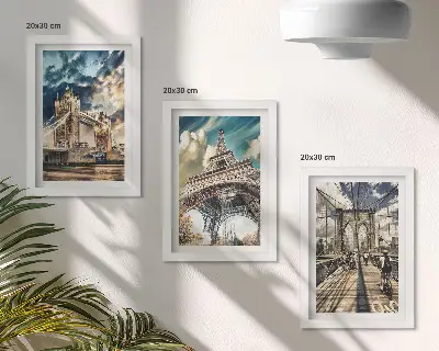 Hidak és tornyok európai városokban keretezett triptichon