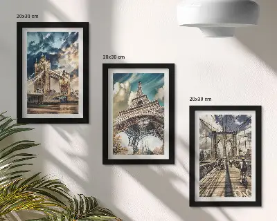 Hidak és tornyok európai városokban keretezett triptichon