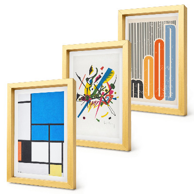 Modern keretezett kép szett Absztrakt modern kompozíciók geometriai alakzatokkal