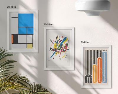 Modern keretezett kép szett Absztrakt modern kompozíciók geometriai alakzatokkal