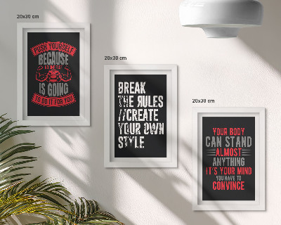 Modern keretezett kép szett Motiváció a képzéshez és az önfejlesztéshez szlogenek