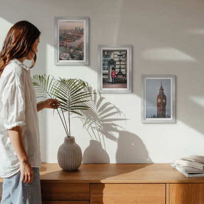 Modern keretezett kép szett London látképe a híddal és a Big Ben őrrel