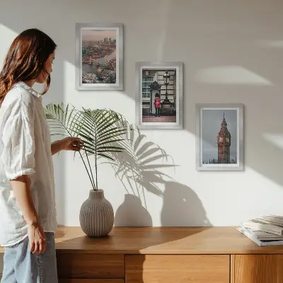 Modern keretezett kép szett londoni látkép a híddal és a Big Bennel