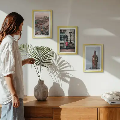 Modern keretezett kép szett londoni látkép a híddal és a Big Bennel