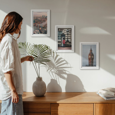 Modern keretezett kép szett London látképe a híddal és a Big Ben őrrel