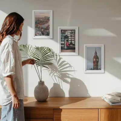 Modern keretezett kép szett londoni látkép a híddal és a Big Bennel