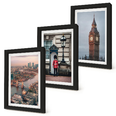 Modern keretezett kép szett London látképe a híddal és a Big Ben őrrel