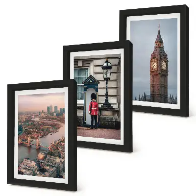 Modern keretezett kép szett londoni látkép a híddal és a Big Bennel