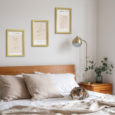 Modern keretezett kép szett Nők lineáris sziluettjei minimalista plakátokon
