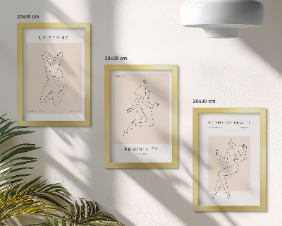 Modern keretezett kép szett Nők lineáris sziluettjei minimalista plakátokon