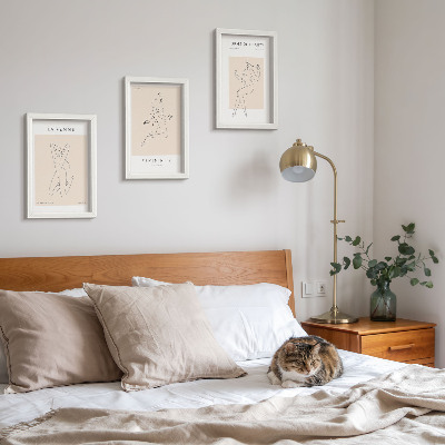 Modern keretezett kép szett Nők lineáris sziluettjei minimalista plakátokon
