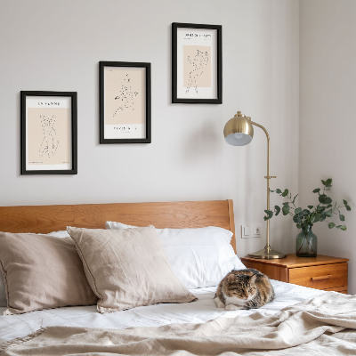 Modern keretezett kép szett Nők lineáris sziluettjei minimalista plakátokon