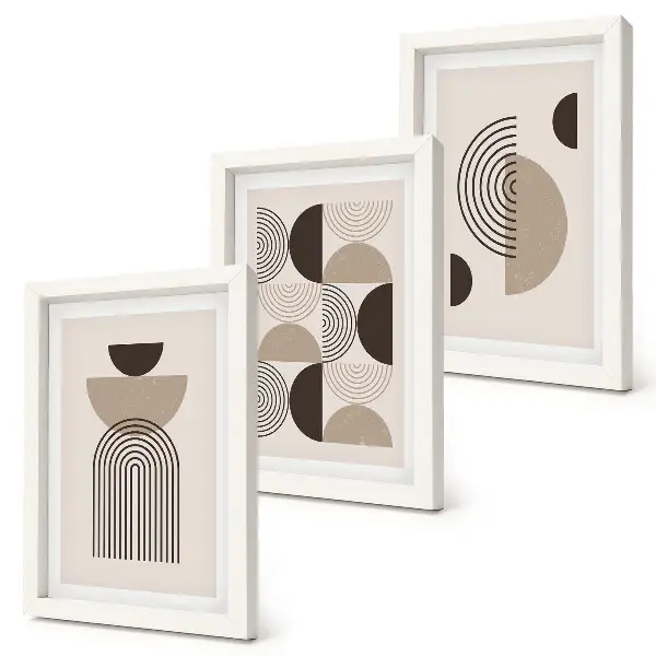 Modern keretezett képszett absztrakt geometrikus minimalista mintákkal