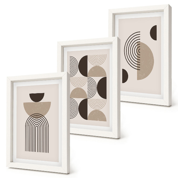 Modern keretezett kép szett Absztrakt geometrikus minták minimalizmus