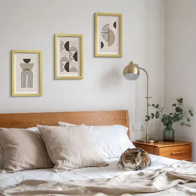 Modern keretezett képszett absztrakt geometrikus minimalista mintákkal