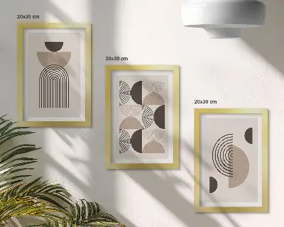 Modern keretezett képszett absztrakt geometrikus minimalista mintákkal