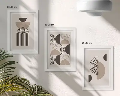 Modern keretezett képszett absztrakt geometrikus minimalista mintákkal
