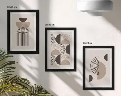 Modern keretezett képszett absztrakt geometrikus minimalista mintákkal