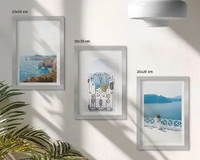 Tengerre néző kilátás görög építészettel keretezett triptichon