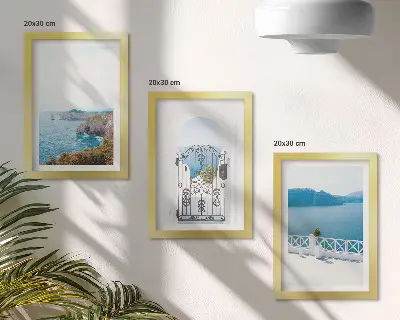 Tengerre néző kilátás görög építészettel keretezett triptichon