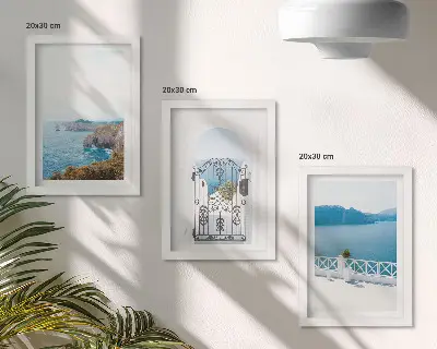 Tengerre néző kilátás görög építészettel keretezett triptichon